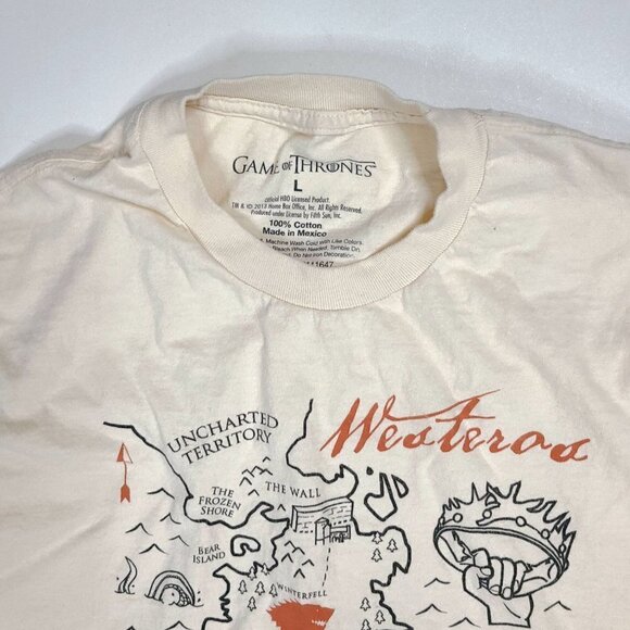 Game of Thrones GOT Westeros Map T-Shirt Men's Large - Picture 3 of 4